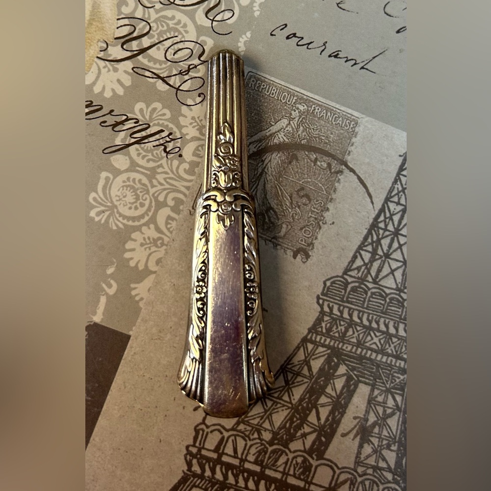 Vintage silverplate spoon handle brooch